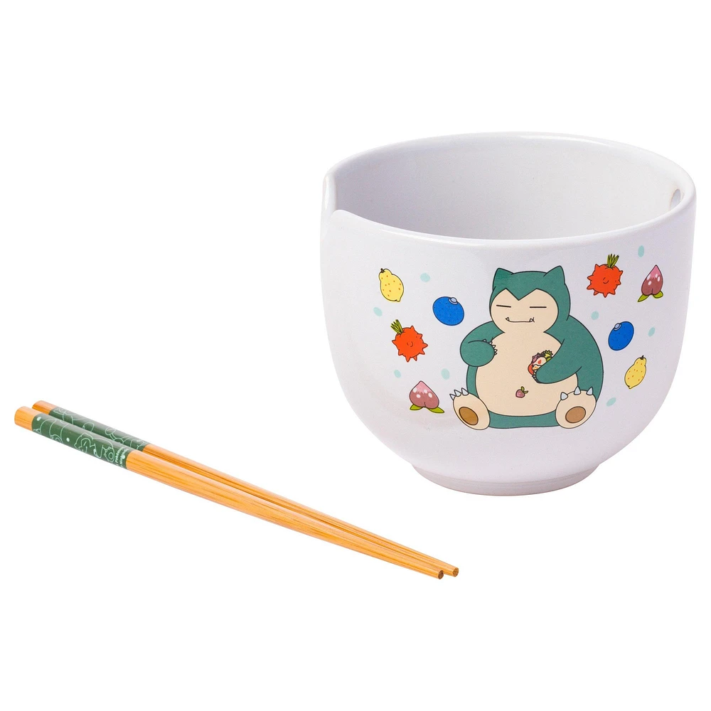 Pokemon Snorlax Ceramic Ramen Bowl with Chopsticks Set