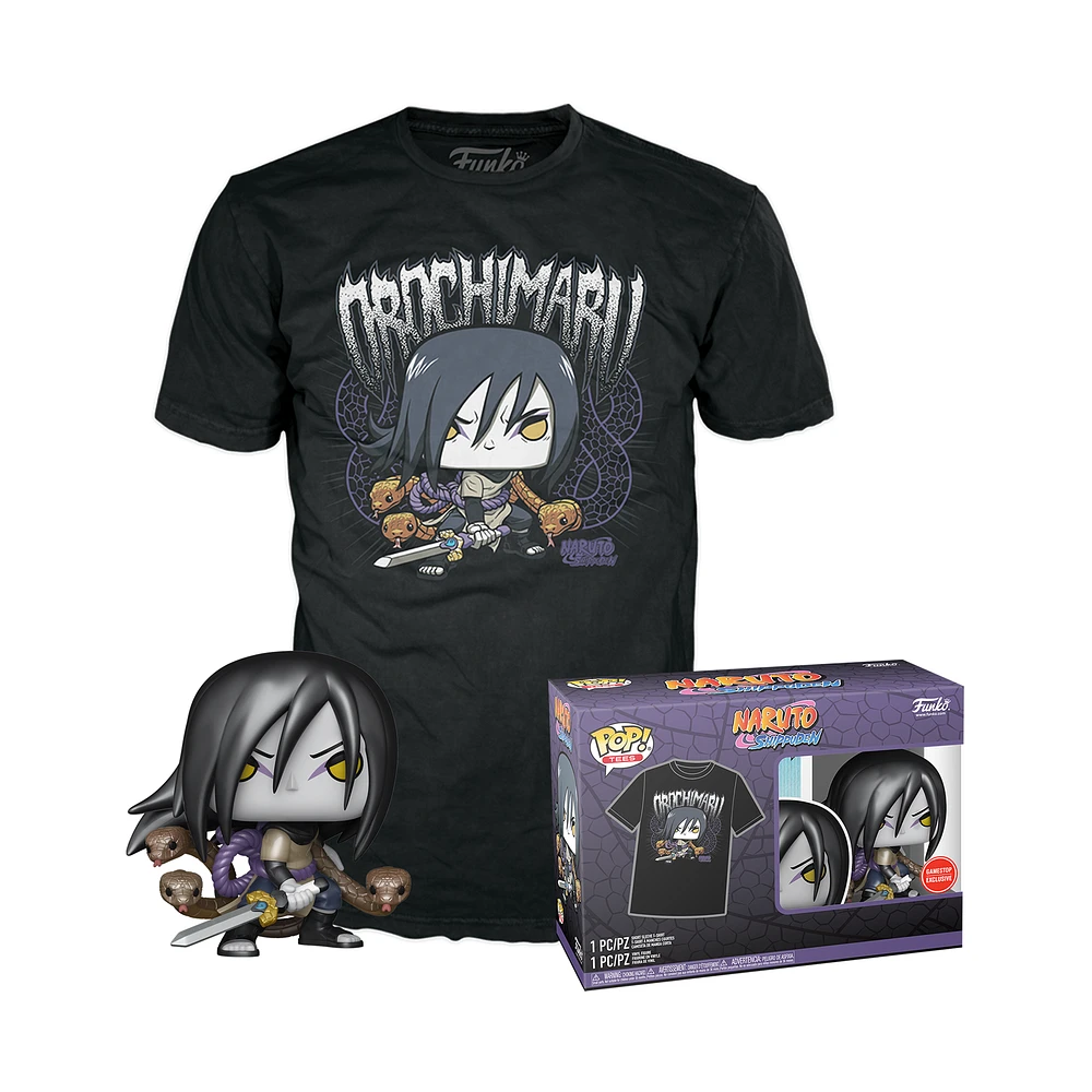 Funko POP! and Tee: Naruto Orochimaru 3.85-in Vinyl Figure and Unisex T-Shirt GameStop Exclusive
