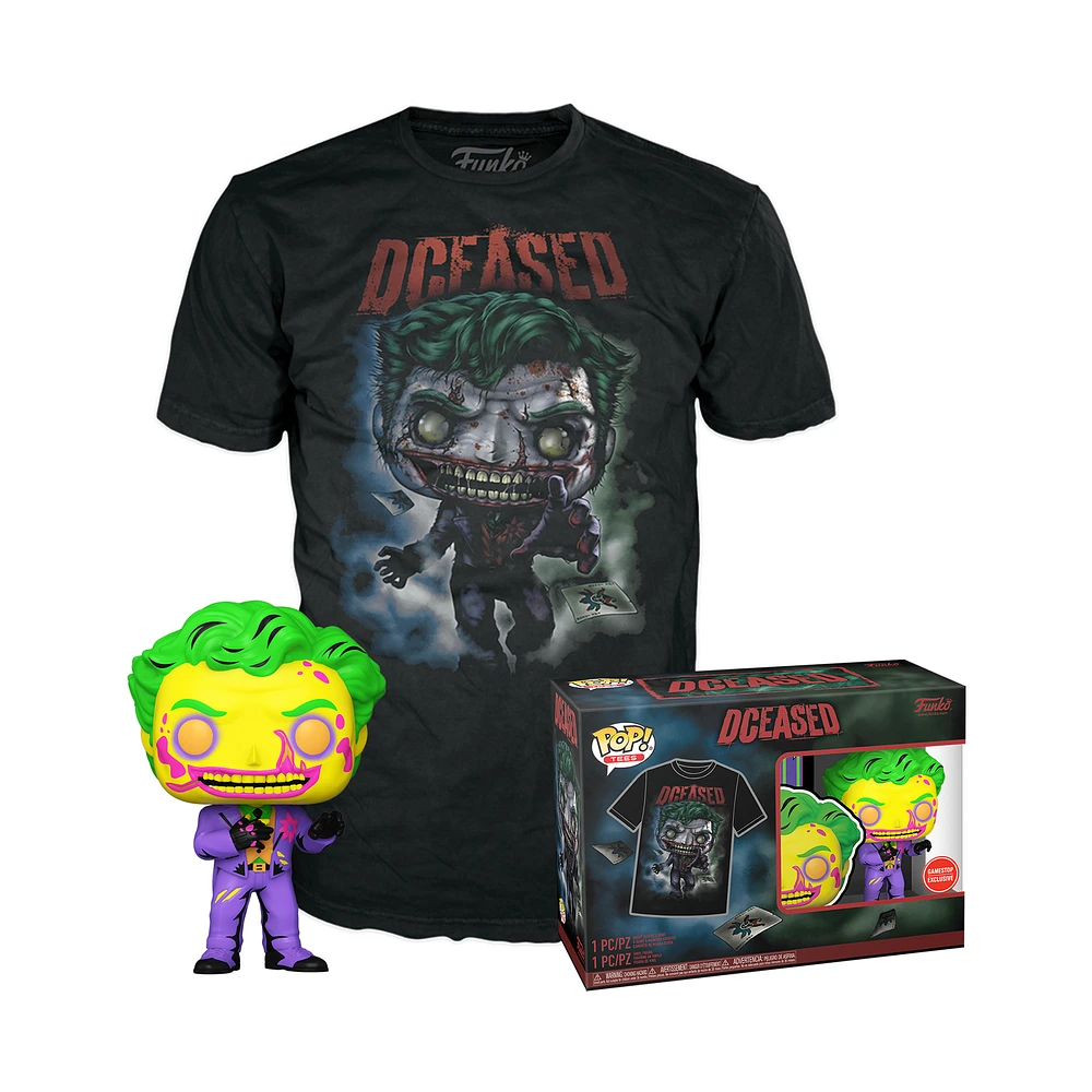 Funko POP! and Tee: DC Joker 4.15-in Vinyl Figure and Unisex T-Shirt GameStop Exclusive