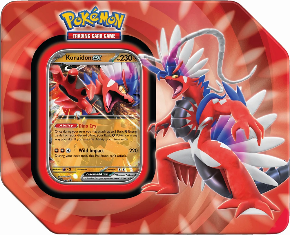 Pokemon Trading Card Game: Paldea Legends Koraidon ex OR Miraidon ex Tin (Styles May Vary