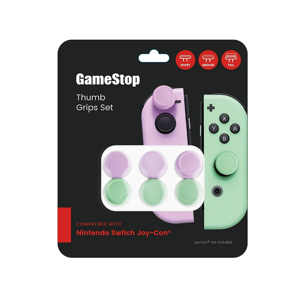 GameStop Thumb Grip Set for Nintendo Switch Joy-Cons - Purple and Green