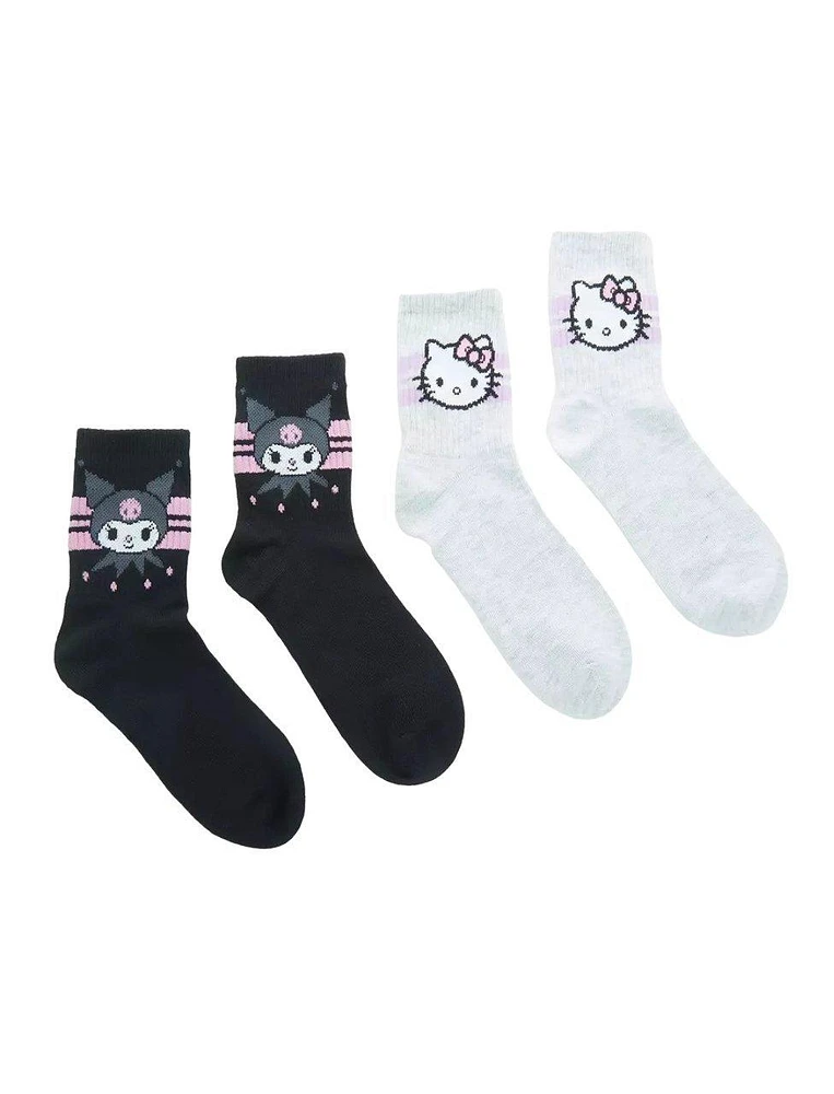 Hello Kitty and Kuromi Crew Socks 2 Pack