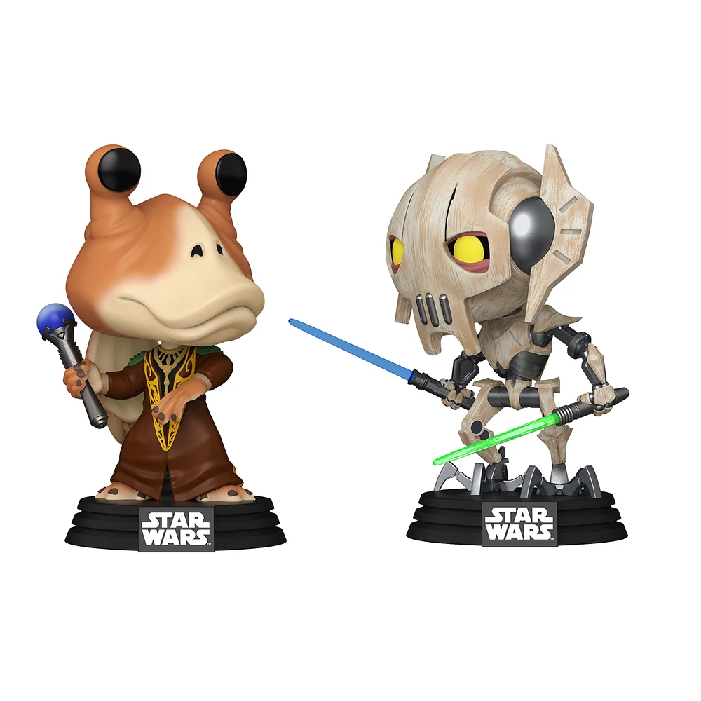 Funko POP! Star Wars: Clone Wars Duels Jar Jar Binks vs General Grievous Vinyl Bobblehead Figures 2-Pack GameStop Exclusive