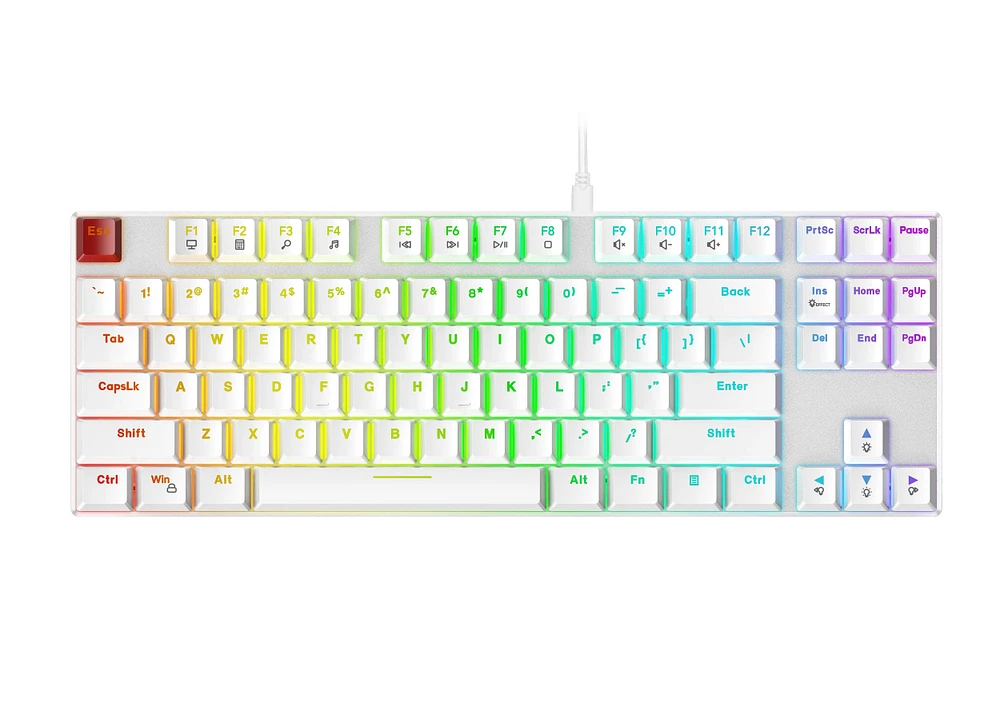 GameStop 80% TKL Wired Brown Switch Mechanical Hot Swappable Keyboard - White