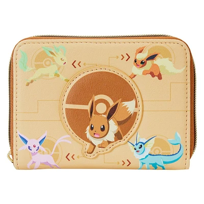 Loungefly Pokemon Eevee Eeveelutions Zip Around Bifold Wallet GameStop Exclusive