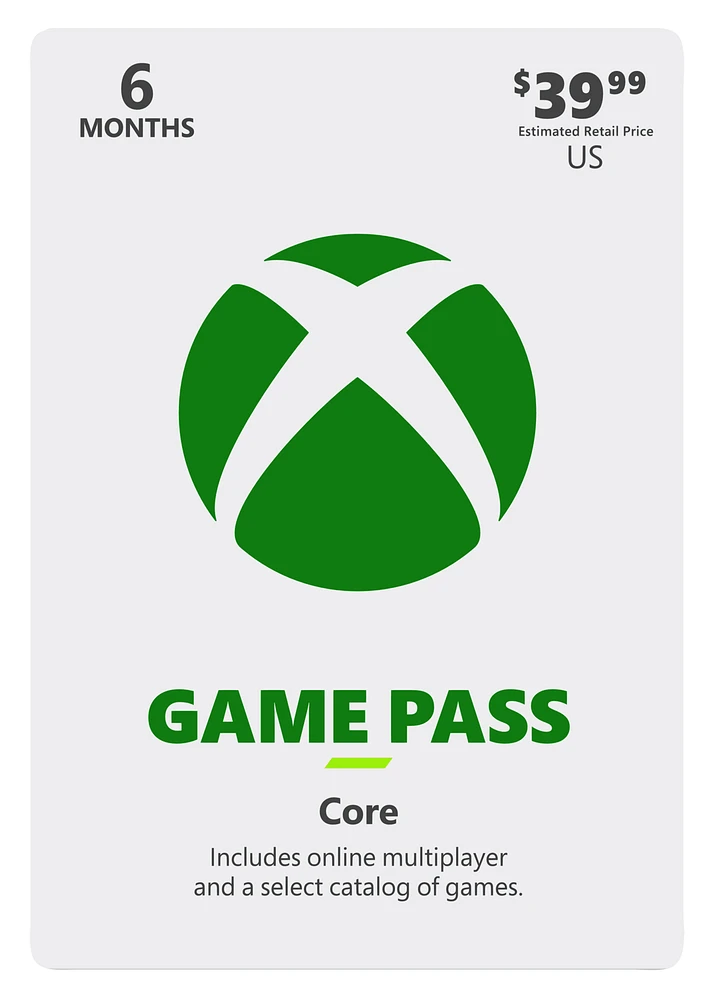 Xbox Game Pass Core - 6 Month Membership