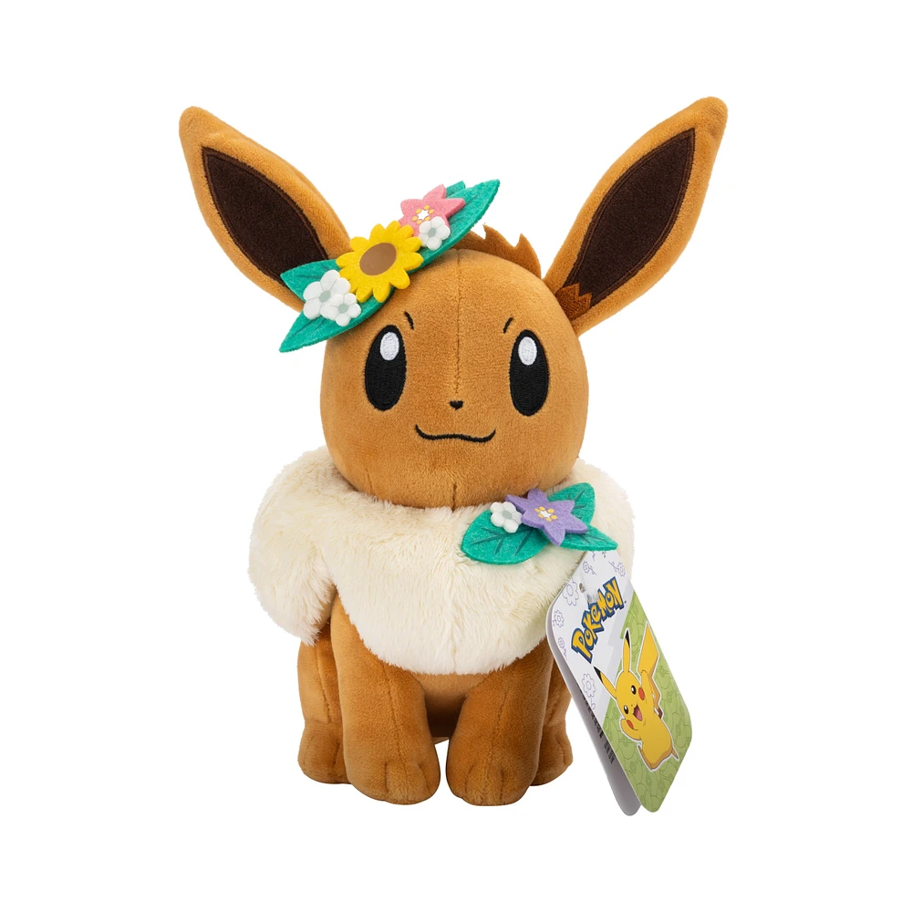 Jazwares Pokemon Eevee with Flower Crown 8-in Plush