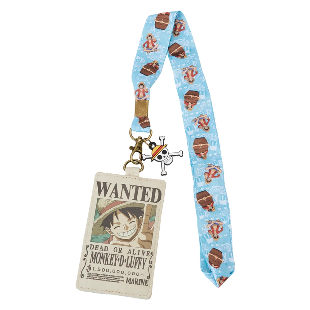 Loungefly One Piece Luffy Wanted Poster Lanyard with Card Holder