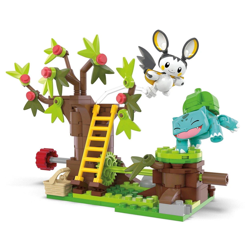 MEGA Pokemon Emolga and Bulbasaur's Charming Woods Playset