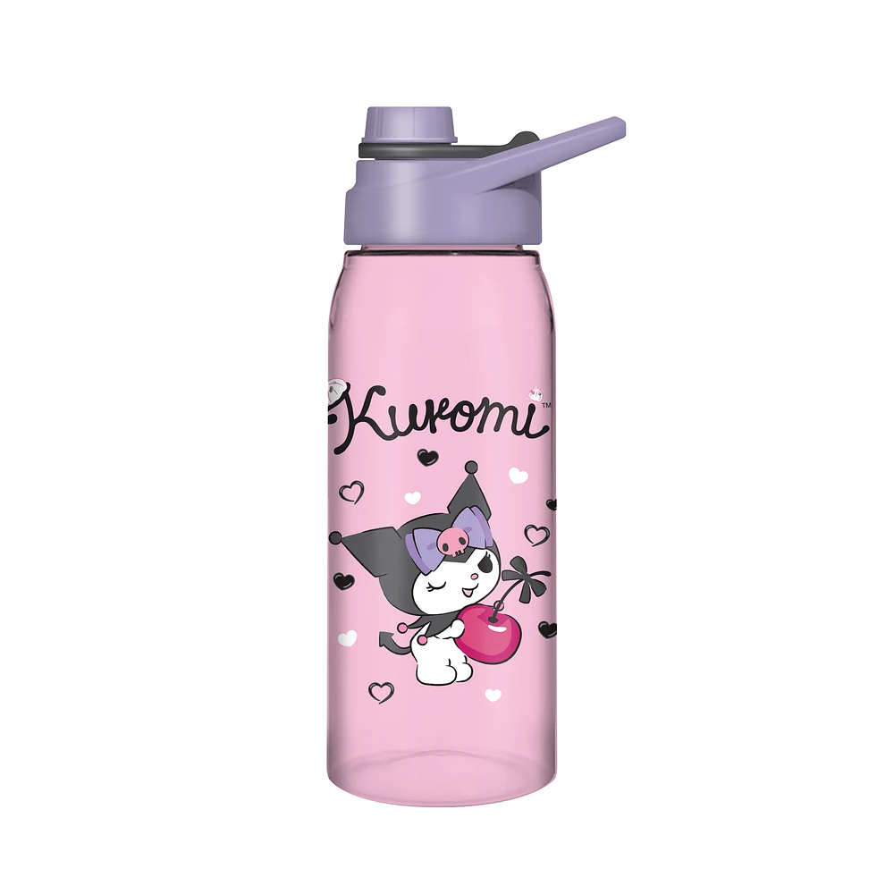 Sanrio Kuromi Cherry Hearts 28oz Water Bottle with Screw Lid and Handle
