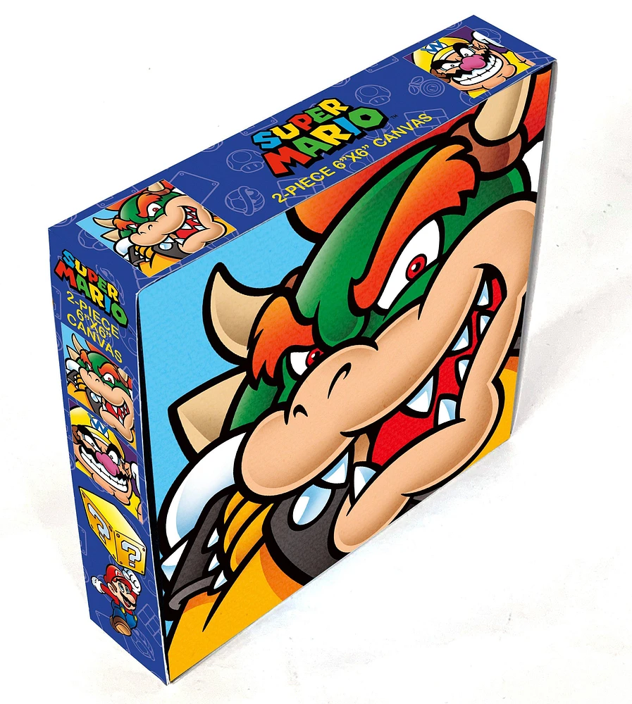 Super Mario Bowser and Wario 2-Pack 6x6 Wall Canvas