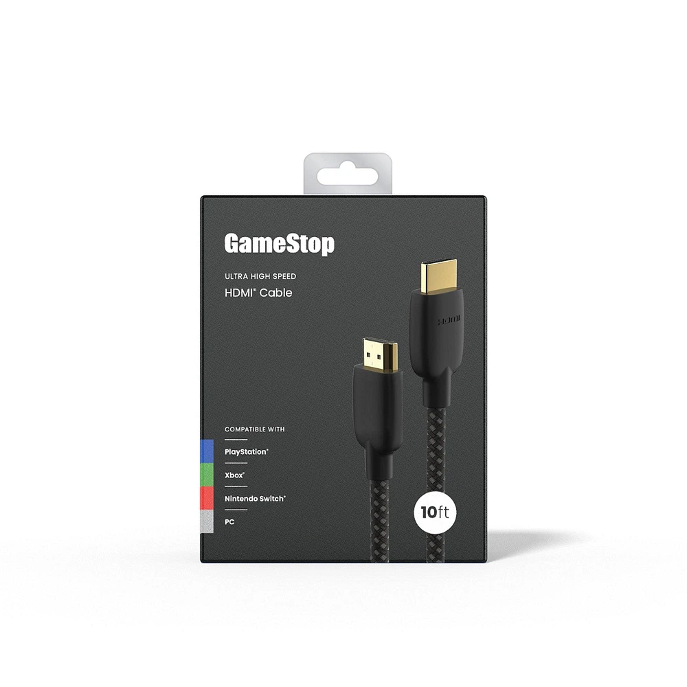 GameStop Ultra High Speed HDMI 10ft Cable for PlayStation 4/5, Xbox One, Xbox Series X/S, Nintendo Switch