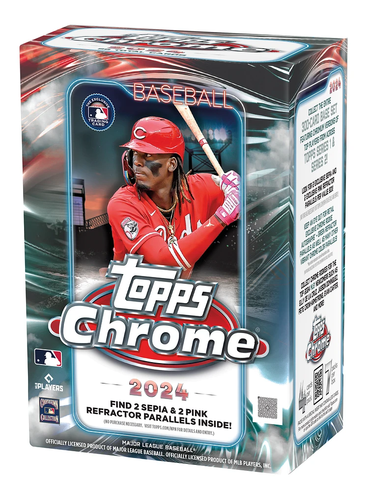 Topps 2024 Chrome MLB Baseball Trading Cards Value Box (7 Packs)