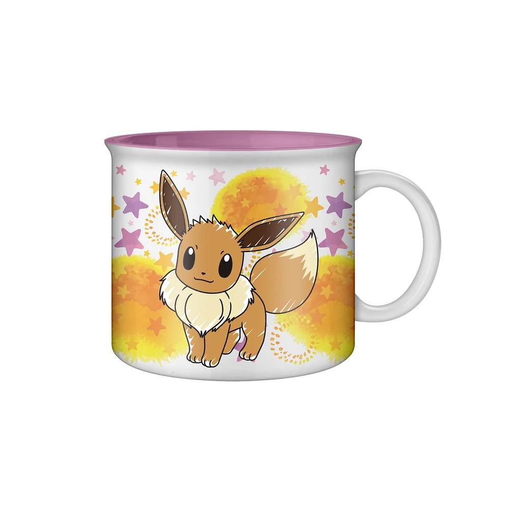 Pokemon Eevee Star Splatter 20oz Ceramic Camper Mug