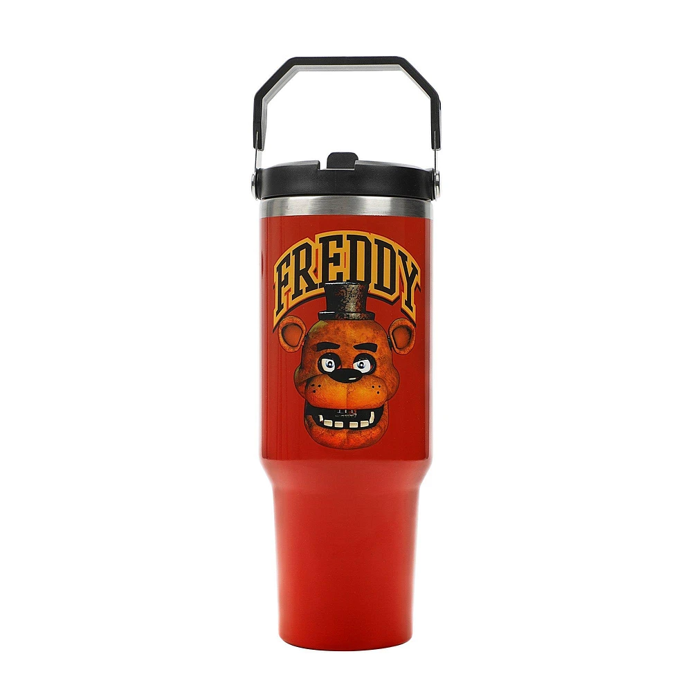 Five Nights at Freddy's Red 40 oz Stainless Steel Tumbler with Bucket Handle