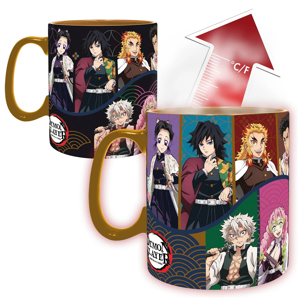ABYstyle Demon Slayer: Kimetsu no Yaiba Hashira Heat Change Black 16oz. Coffee Mug