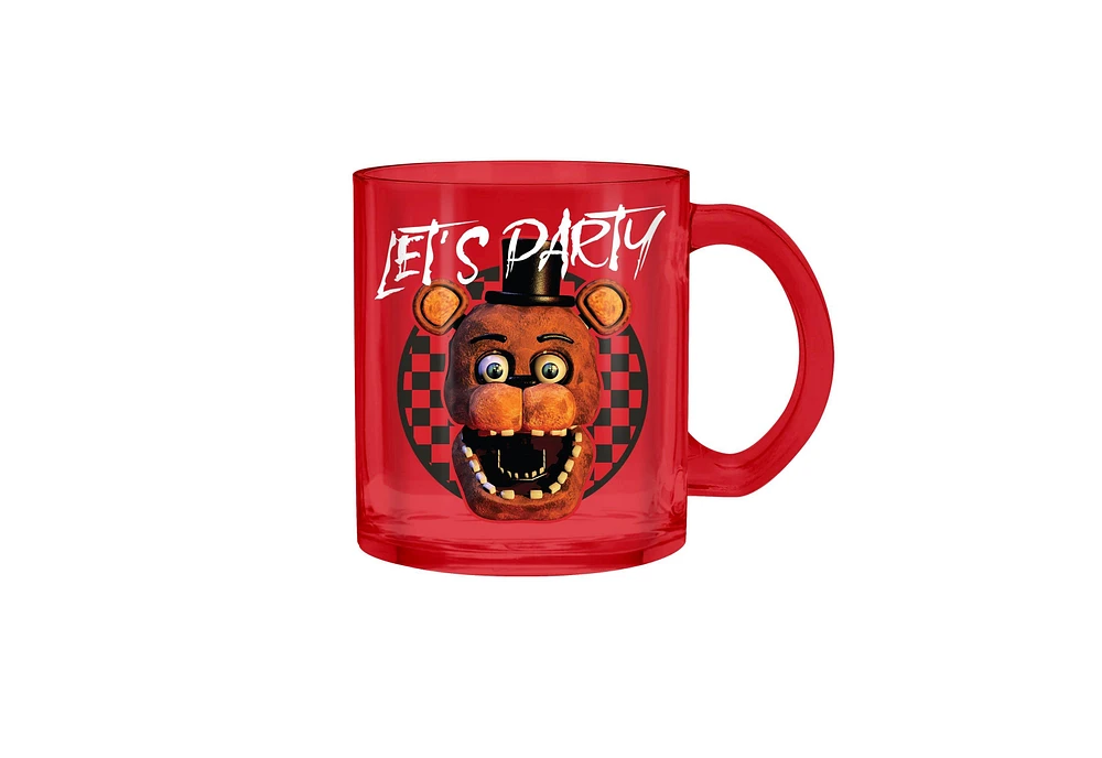 Five Nights At Freddy's Freddy Lets Party Checkerboard 17.5 oz Glass Coffee Mug