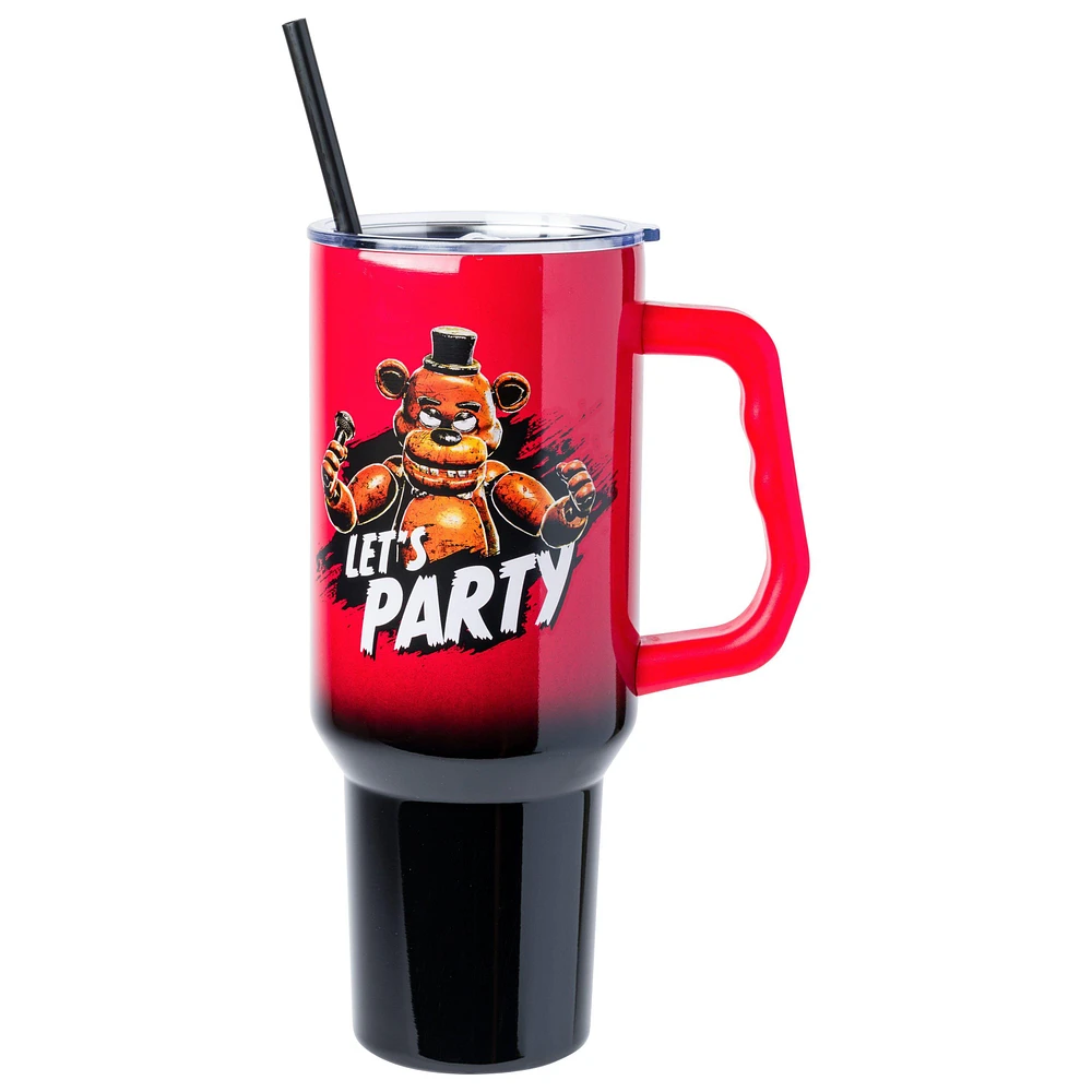 Five Nights At Freddy's Special Delivery Freddy Let's Party Ombre 40oz Stainless Steel Tumbler with Handle
