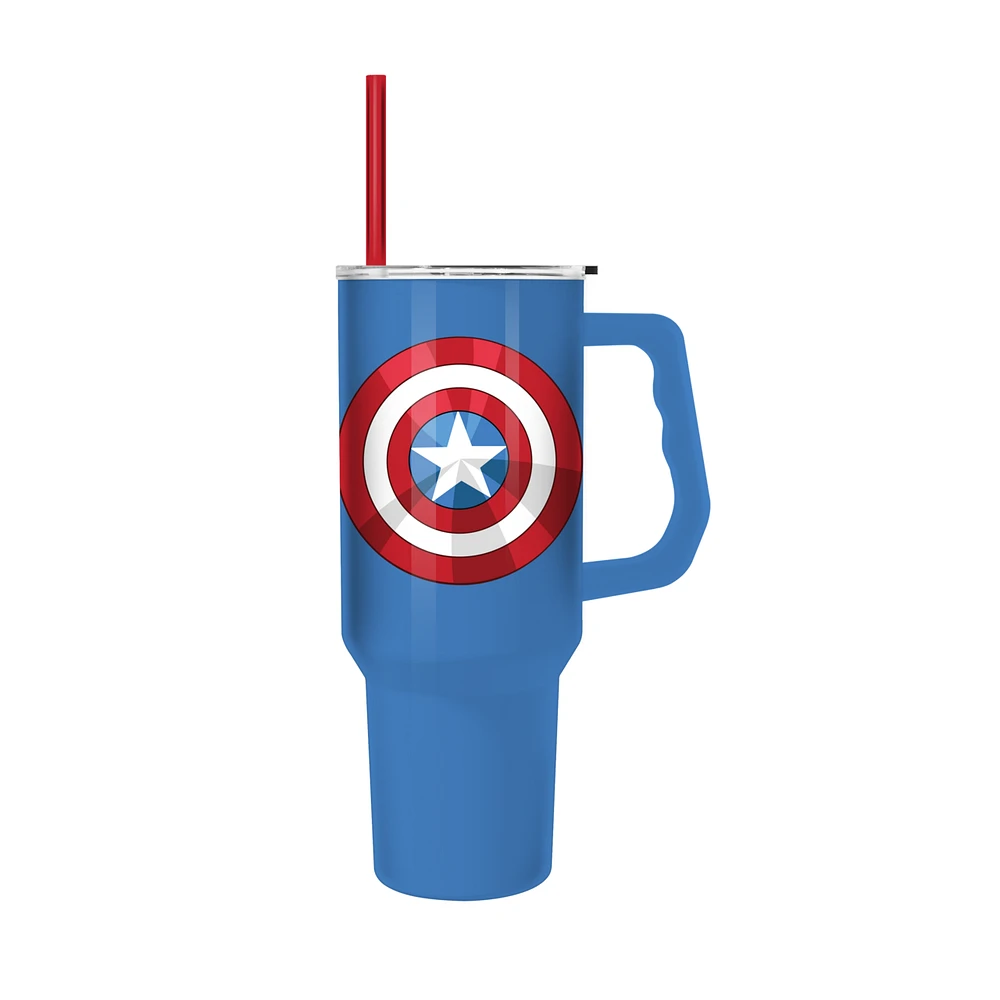 Captain America Classic Shield Stainless Steel Tumbler 40oz Stainless Steel Tumbler with Handle