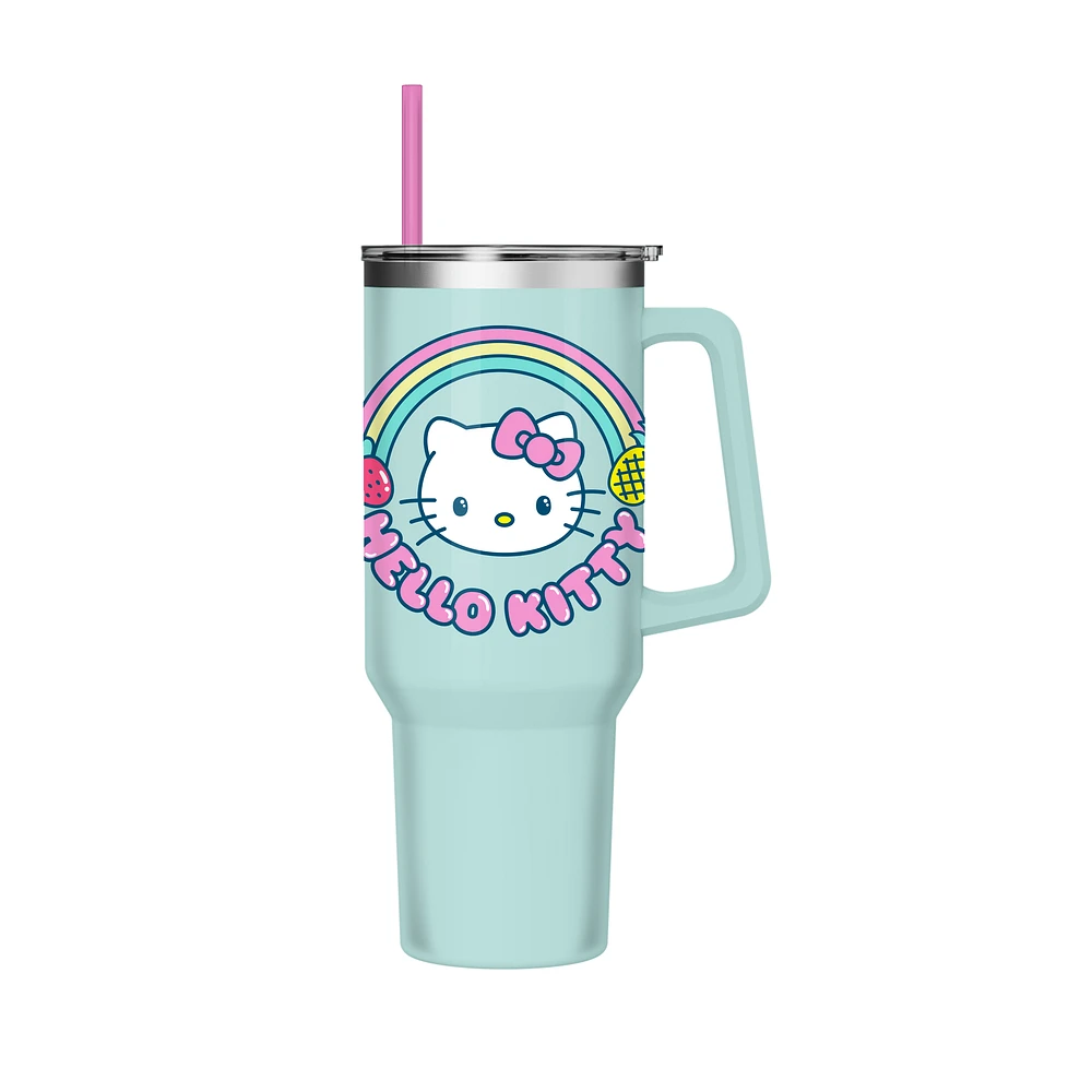 Sanrio Hello Kitty Fruit Rainbow 40oz Stainless Steel Tumbler with Handle