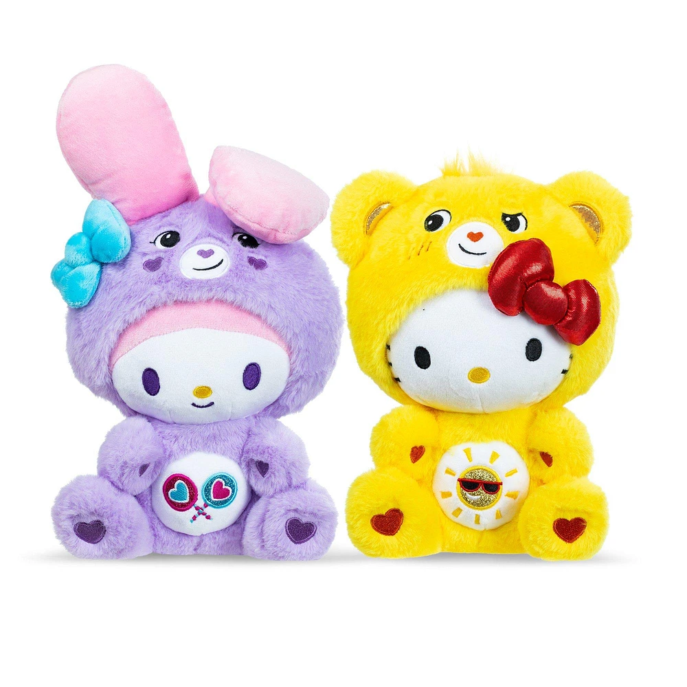 Care Bears Hello Kitty 10-in Plush 2-Pack x Hello Kitty as Funshine Bear and My Melody as Share Bear