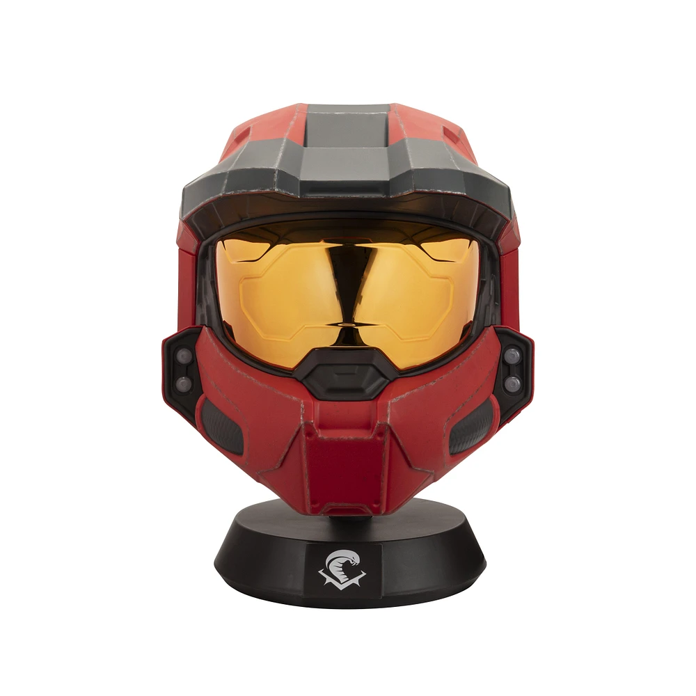 Jazwares Halo Master Chief MJOLNIR War Games Helmet (Red) with Lights and Display Stand
