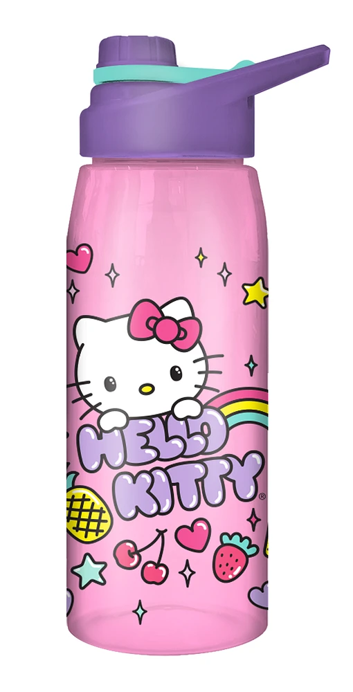 Sanrio Hello Kitty Rainbow Treats and Stars 28oz Water Bottle with Screw Lid