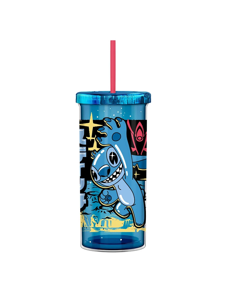 Lilo and Stitch Space Scout Leap Metallic 20oz Plastic Cold Cup with Lid and Straw
