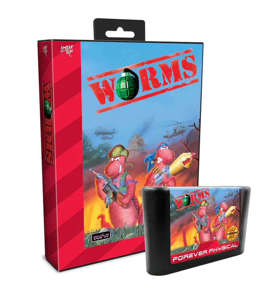 Worms (Limited Run Games) Black Cart - Sega Genesis