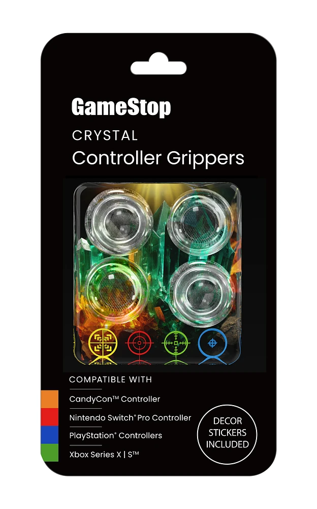 GameStop Gripper Crystal Bundle for Xbox Series X/S, PlayStation 5, and Nintendo Switch