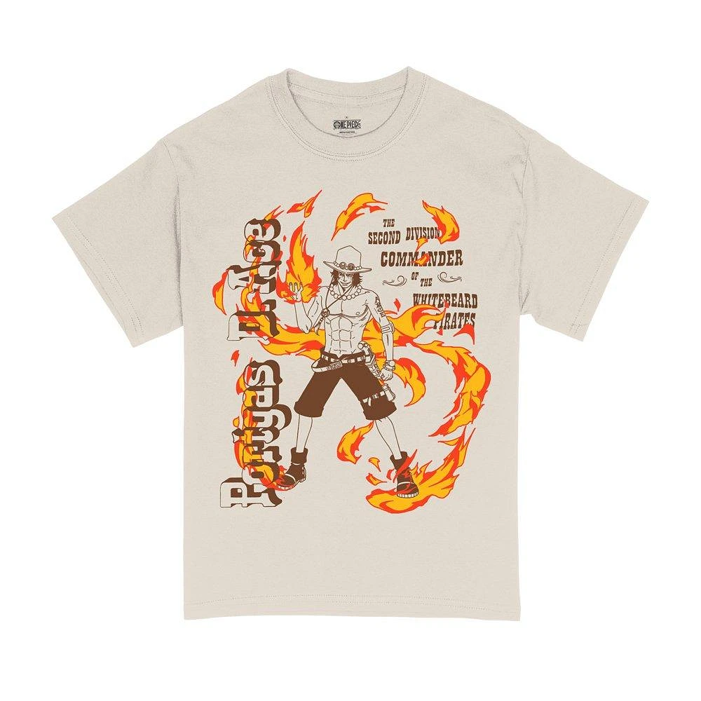 One Piece Ace Flames Double Sided Unisex Short Sleeve Graphic T-Shirt GameStop Exclusive