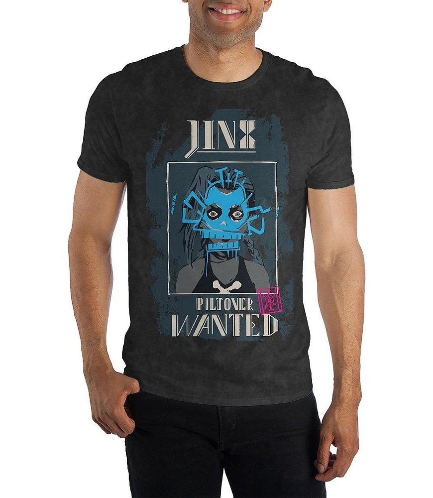 League of Legends Arcane Jinx Wanted Poster Washed T-Shirt GameStop Exclusive