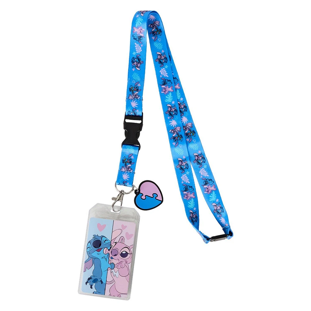 Loungefly Disney Stitch and Angel Puzzle Lanyard GameStop Exclusive