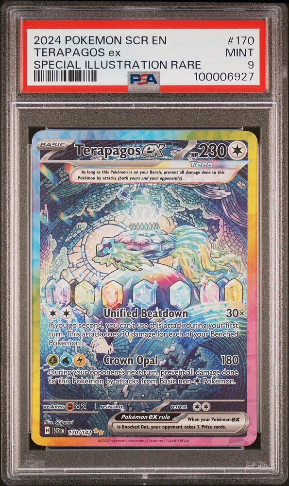 2024 Pokemon Scr En-stellar Crown 170 Terapagos Ex Special Illustration Rare PSA