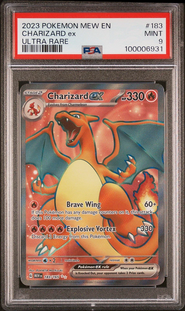2023 Pokemon Mew En-151 183 Charizard Ex Ultra Rare PSA