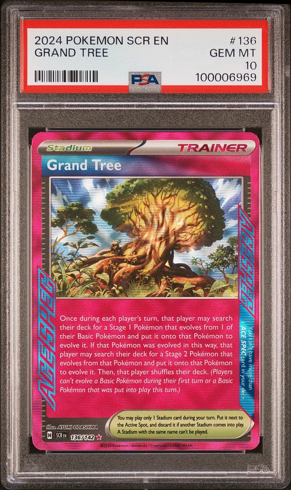 2024 Pokemon Scr En-stellar Crown 136 Grand Tree PSA