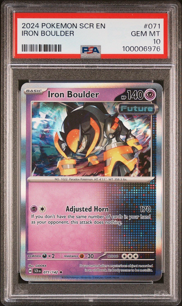 2024 Pokemon Scr En-stellar Crown 071 Iron Boulder PSA