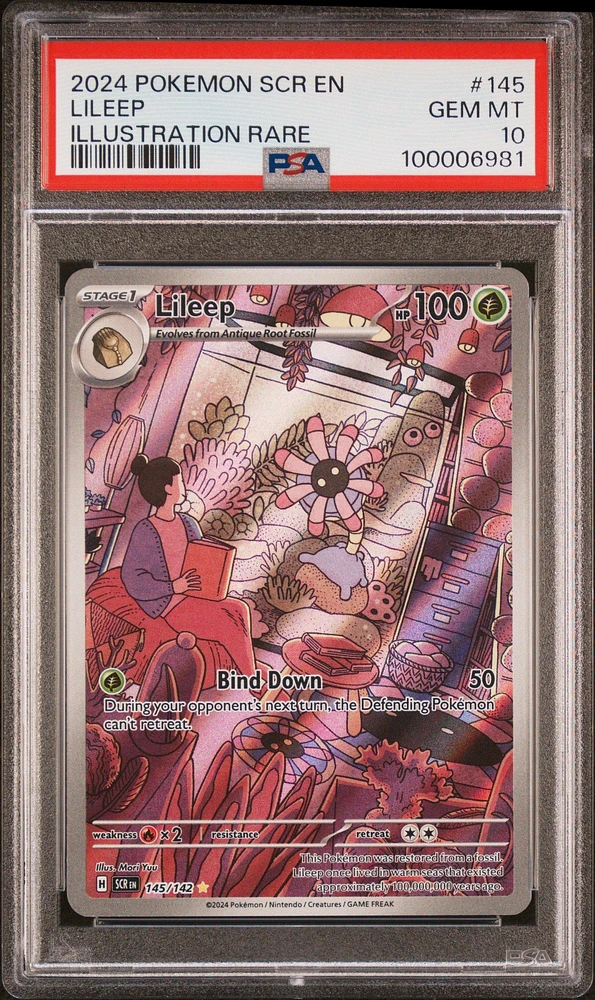 2024 Pokemon Scr En-stellar Crown 145 Lileep Illustration Rare PSA
