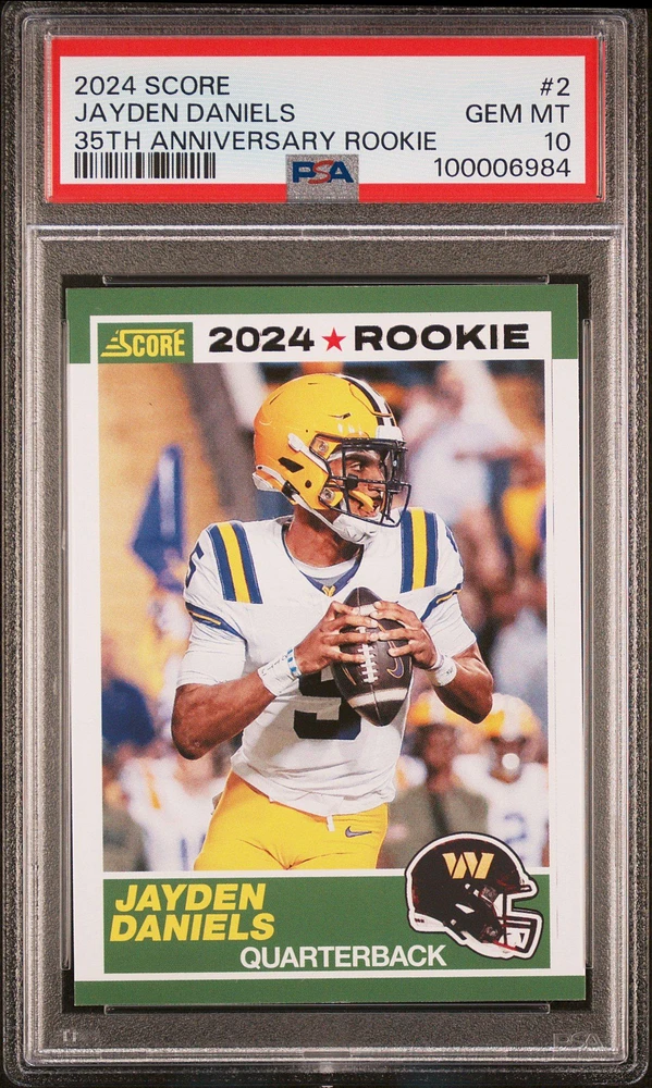 2024 Panini Score 35th Anniversary Rookie 2 Jayden Daniels PSA