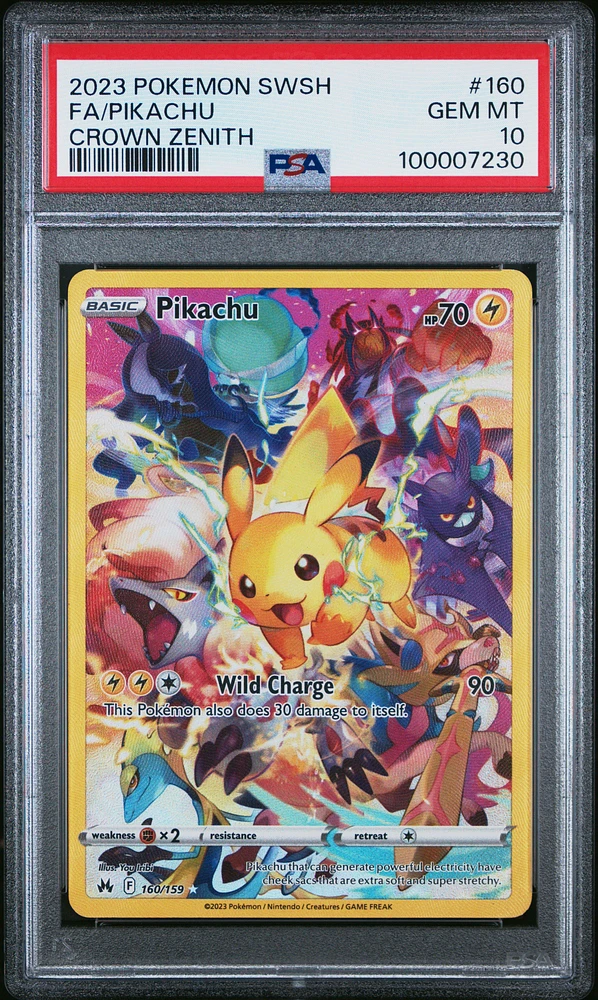 2023 Pokemon Sword And Shield Crown Zenith 160 Full Art/pikachu PSA
