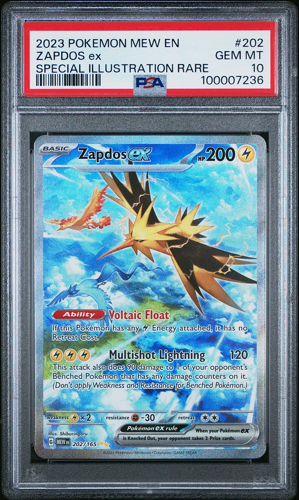 2023 Pokemon Mew En-151 202 Zapdos Ex Special Illustration Rare PSA