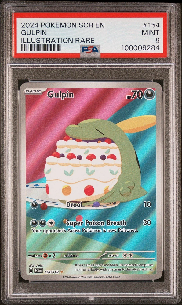 2024 Pokemon Scr En-stellar Crown 154 Gulpin Illustration Rare PSA