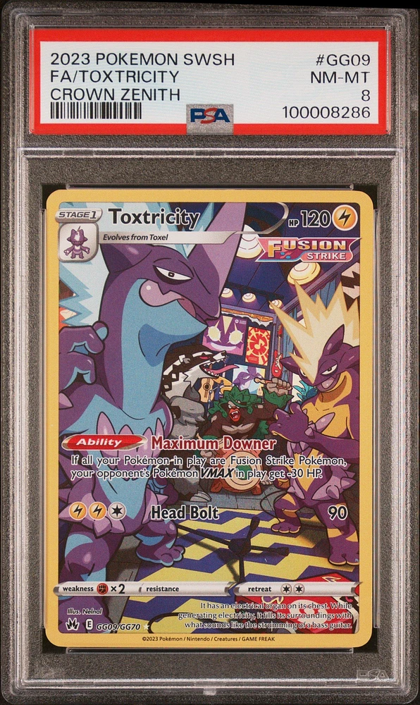 2023 Pokemon Sword And Shield Crown Zenith Gg09 Full Art/toxtricity PSA