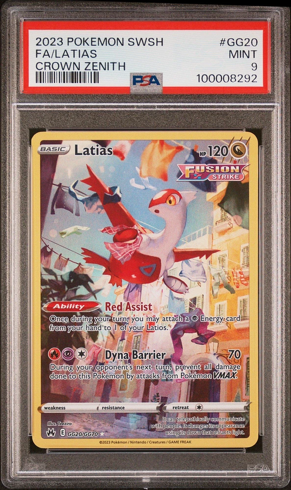 2023 Pokemon Sword And Shield Crown Zenith Gg20 Full Art/latias PSA