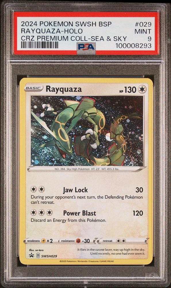 2024 Pokemon Swsh Black Star Promo 029 Rayquaza-holo Crown Zenith Premium Collection Sea & Sky PSA