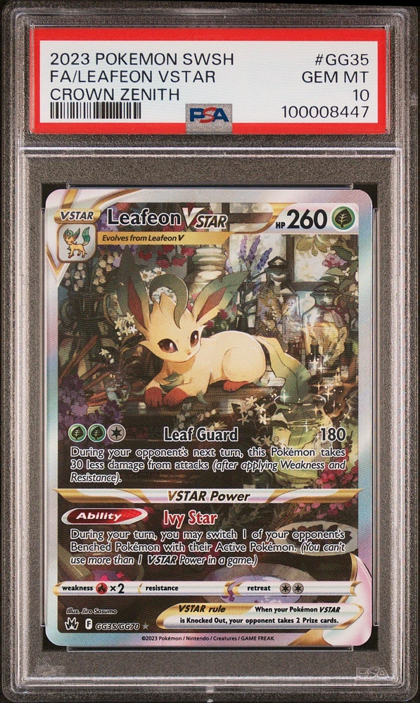 2023 Pokemon Sword And Shield Crown Zenith Gg35 Full Art/leafeon Vstar PSA