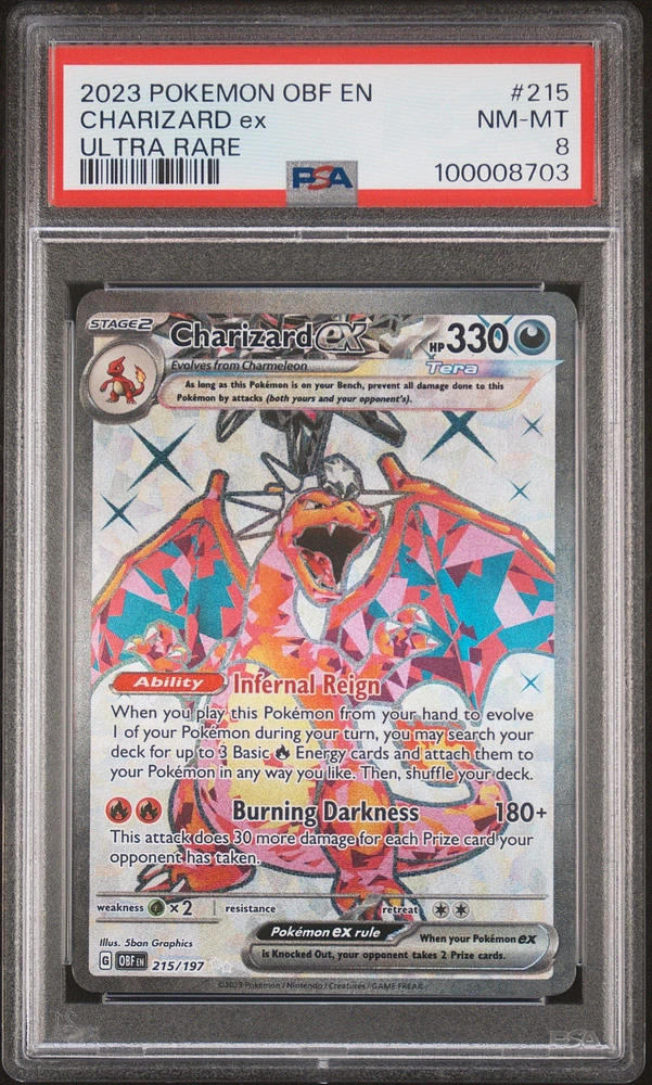 2023 Pokemon Obf En-obsidian Flames 215 Charizard Ex Ultra Rare PSA