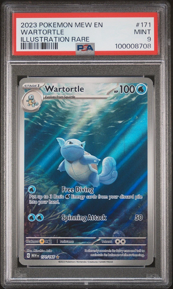 2023 Pokemon Mew En-151 171 Wartortle Illustration Rare PSA