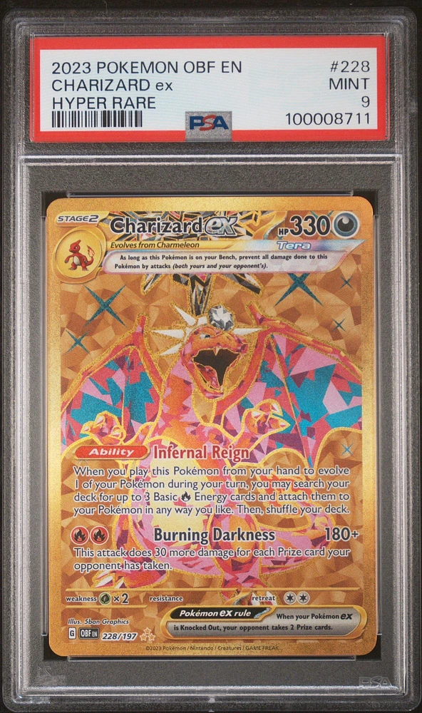 2023 Pokemon Obf En-obsidian Flames 228 Charizard Ex Hyper Rare PSA