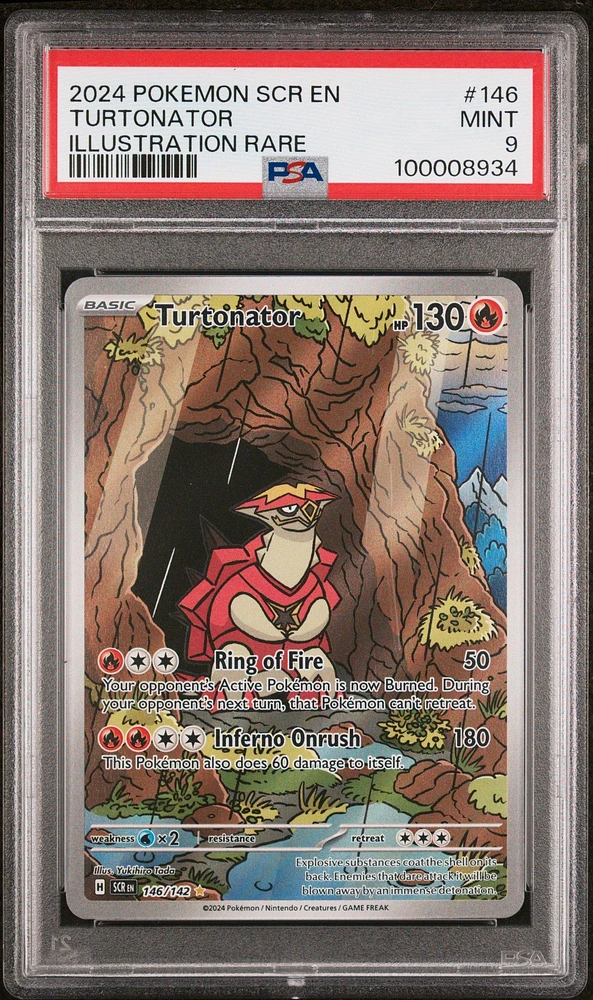 2024 Pokemon Scr En-stellar Crown 146 Turtonator Illustration Rare PSA